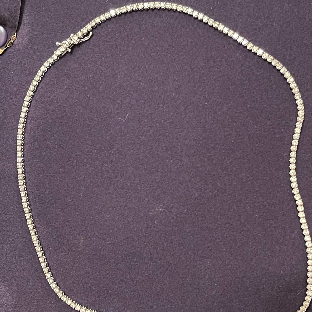 Adina Eden 14k white gold Tennis Necklace